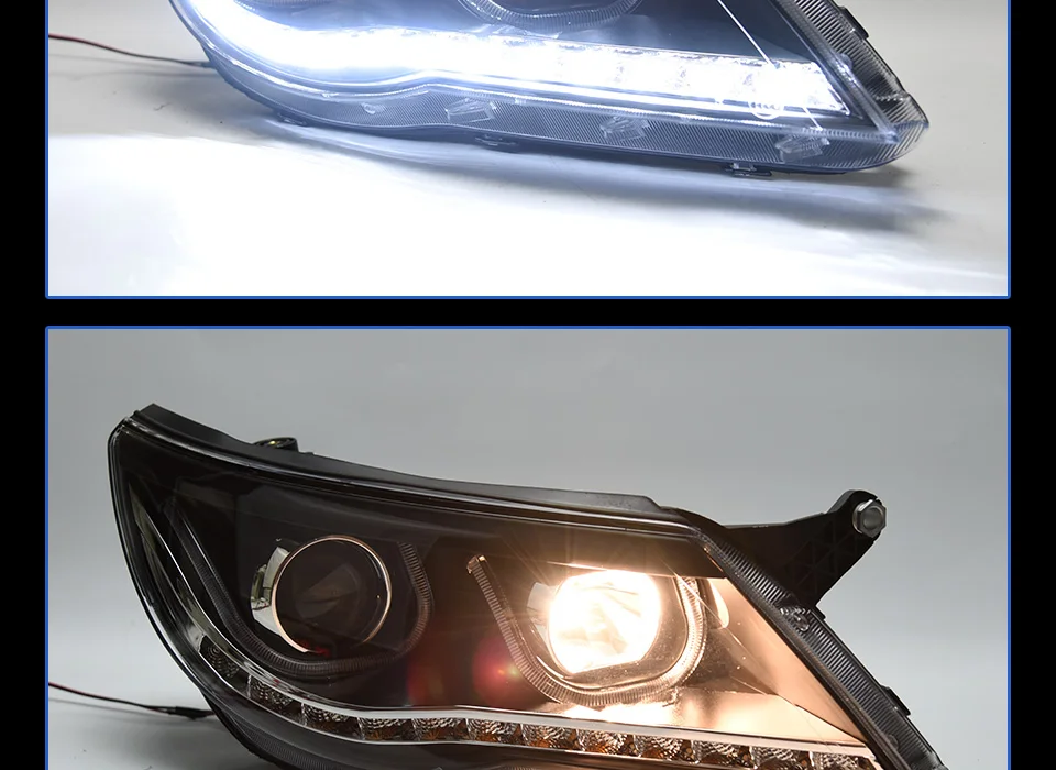 Head Lamp For Car VW Tiguan 2009-2012 Headlights Fog Lights Daytime Running Lights DRL H7 LED Bi Xenon Bulb Car Accessories