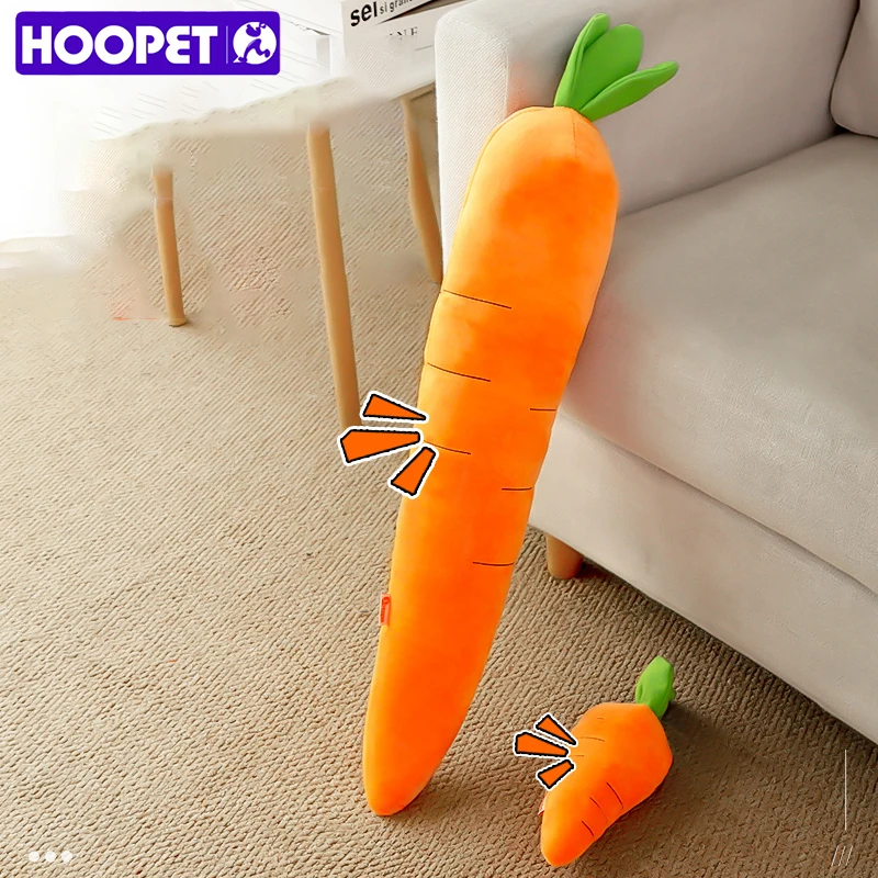HOOPET Dog Toy Pet Carrot Plush Toy Vegetable Chew Toy for Small Medium Large Dogs Pet Sound Playing Toy Dog Accessories
