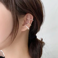 new arrive ear wrap cuff for women 1 pcs charming zircon clip on pearl earrings gold earcuff without piercing earrings jewelry