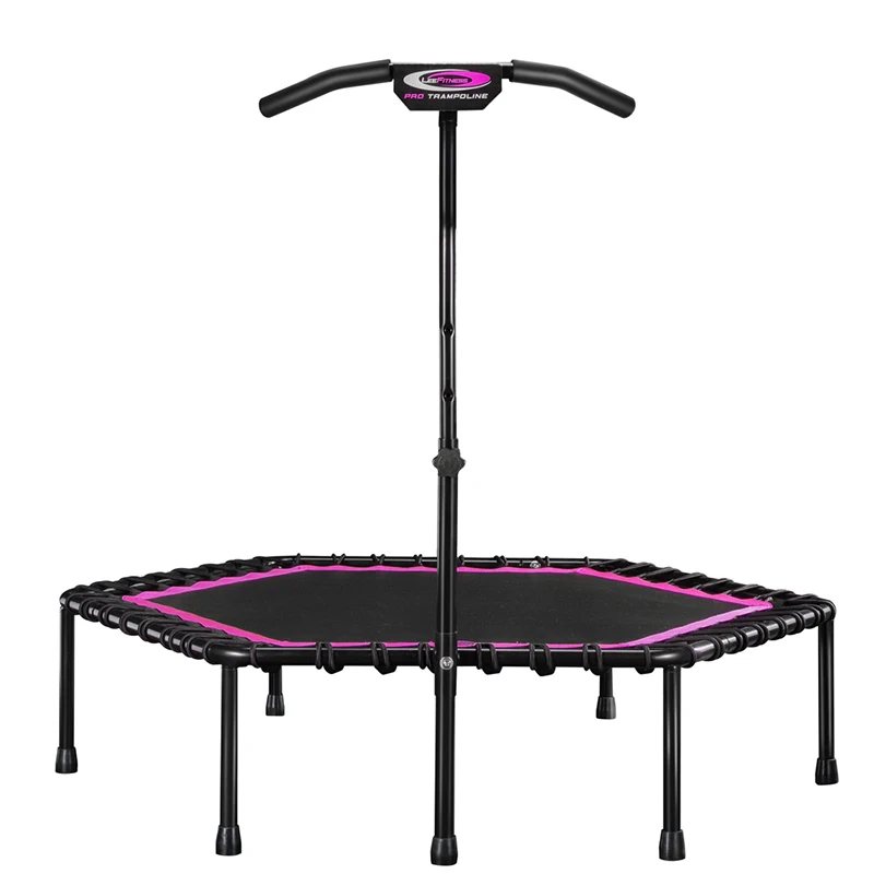 

New 52 Inch Exercise Fitness Trampoline With Handrail Adults Kids Home Indoor Gym Cardio Jump Stability Training Tool