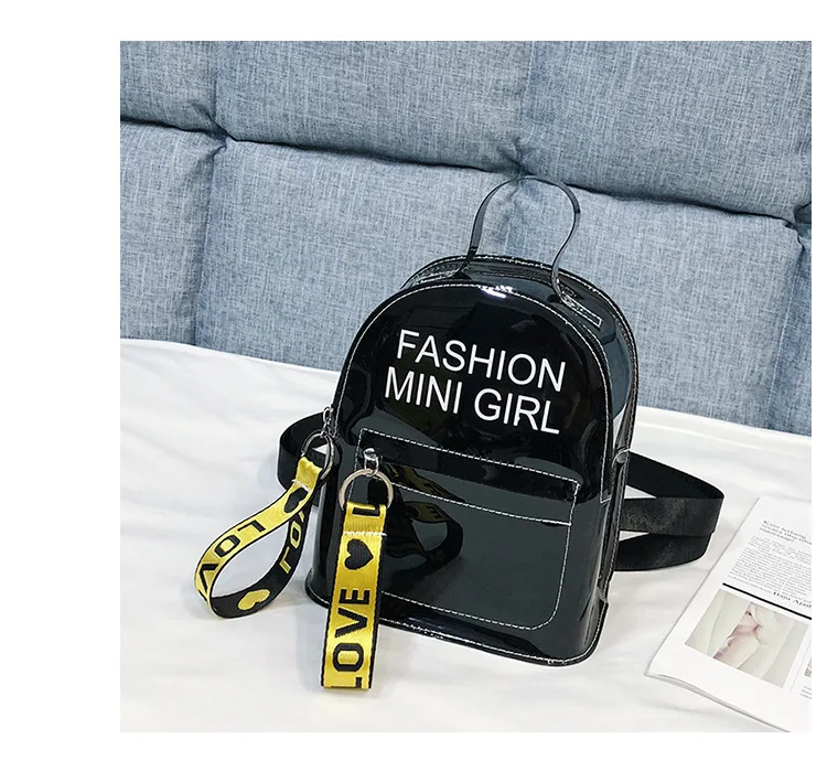 

Mini Women Transparent Backpack 2020 winter New Small Backpack Casual Fashion Wild Shoulder Jelly Bag Student Bag