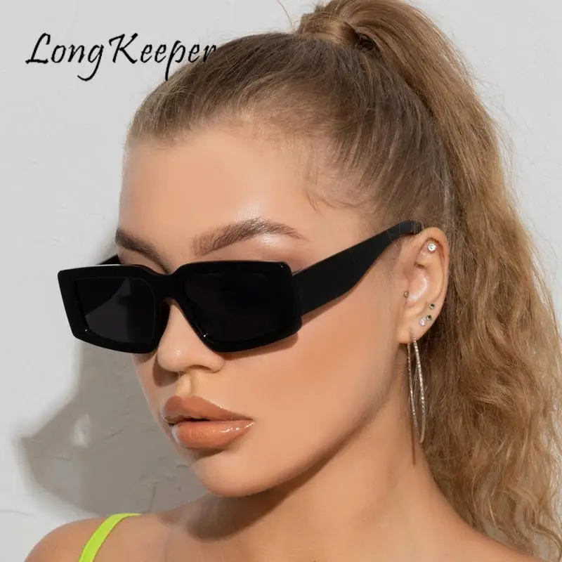 Small Rectangle Sunglasses Women Men Retro Narrow Frame Leopard Vintage Square Sun Glasses Female Punk Cat Eye Eyewear Oculos best sunglasses for big nose