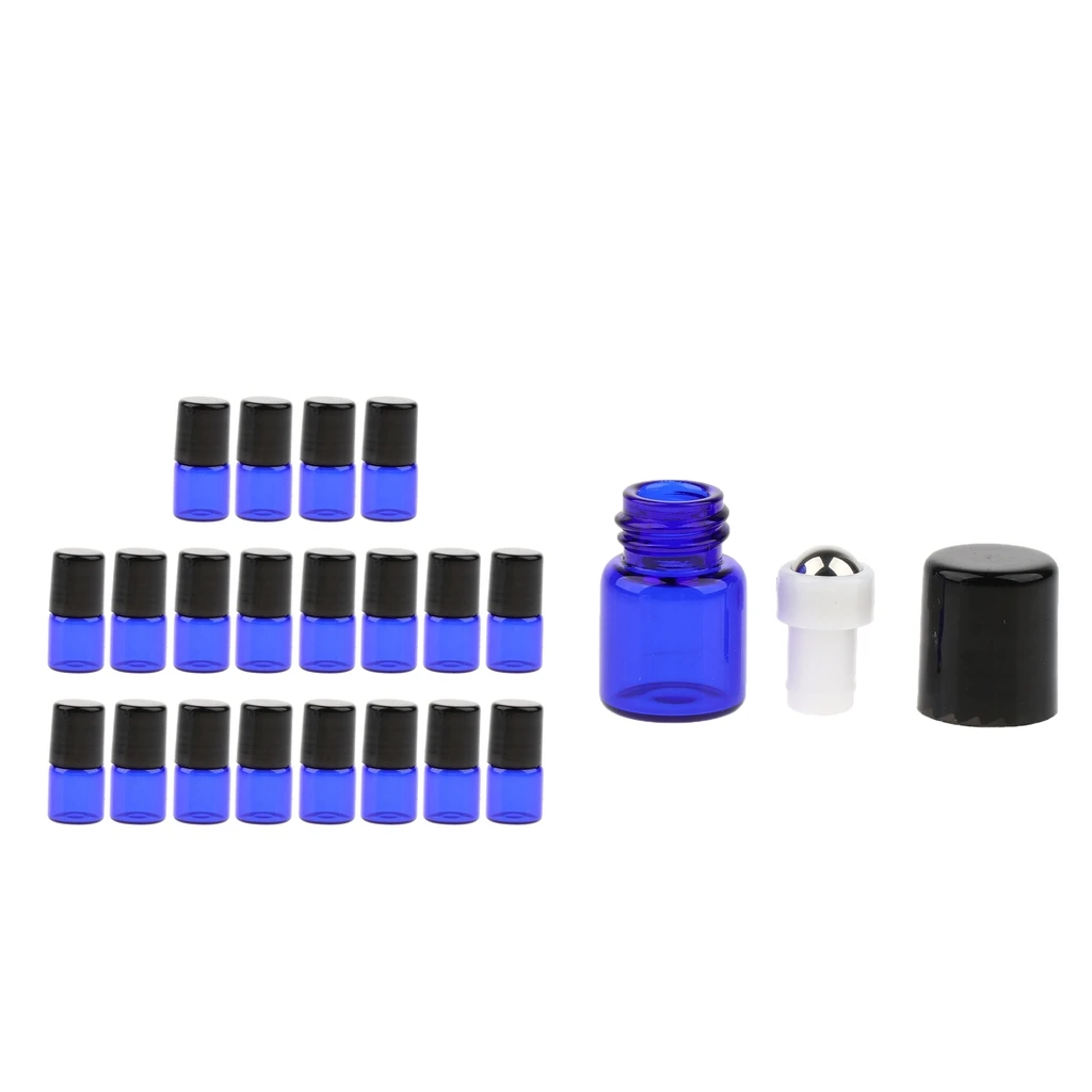 

20 Pcs Glass Bottle with Roller Ball for Aromatherapy Perfume Essential Oil