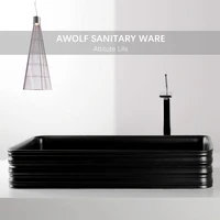 art bathroom sinks modern ceramic vessel washing bowl designer basin black white lavatory sink with drain soft hose am939