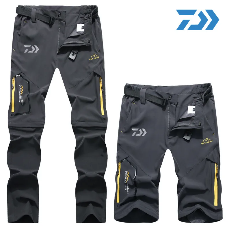 

2021 DAIWA рыболовные штаны, уличные дышащие быстросохнущие кемпинговые походные рыболовные комплекты, 2 шт. съемные рыболовные штаны на молнии
