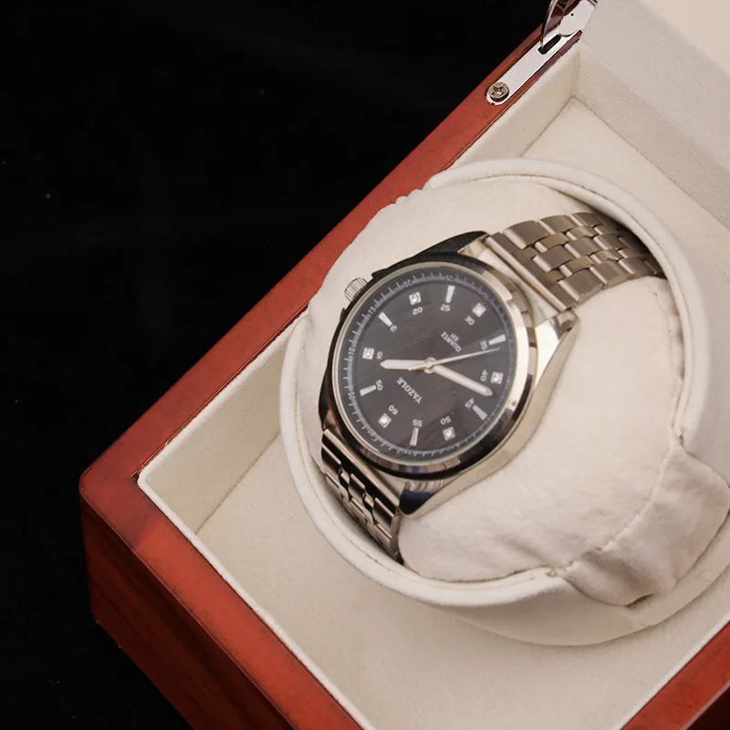 

Mini Watch Shaker Automatic Watch Winder Box Single Watch Holder Winding Display Watches Storage Box Lacquered Wood Motor Shaker