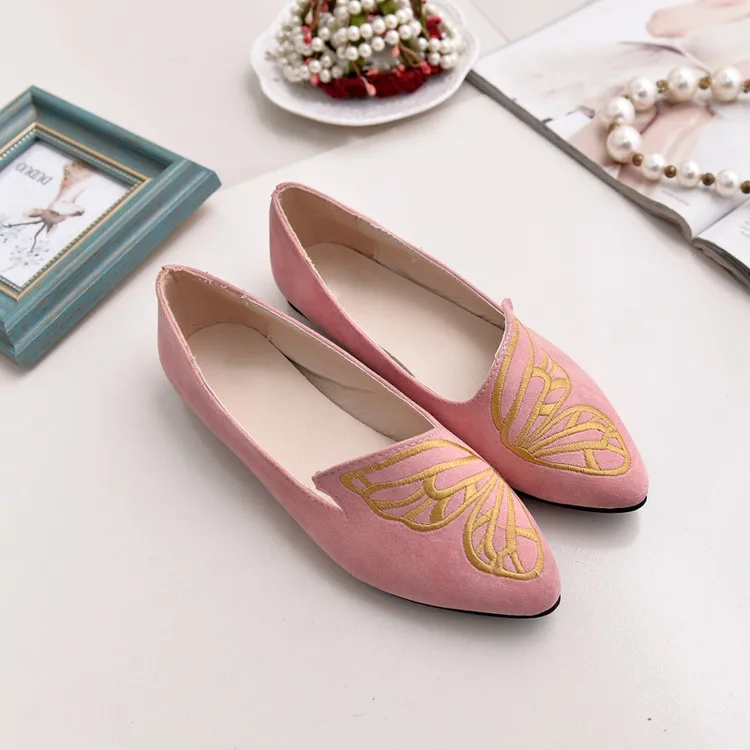 Осенние туфли с бабочками Женские туфли-оксфорды на плоской подошве лоферы без