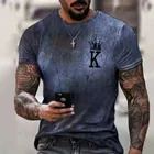 Популярная мужская футболка в европейском и американском стиле для отдыха и спорта 3D цифровая печать с коротким рукавом Уличная трендовая Спортивная футболка