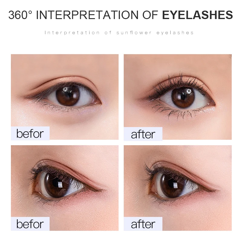 

FLAMINGO 3Pcs Length Mascaras Mascara Base Fiber Cream Free Eyelash Curler Waterproof Curling Black Mascara Thick Lengthener