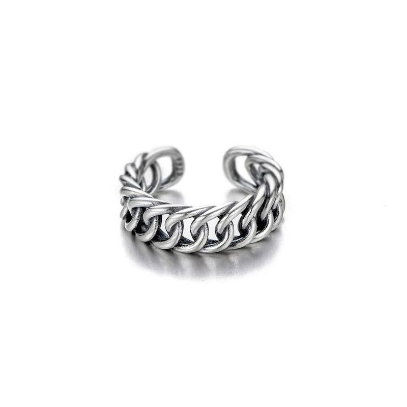 

MrZMsZ Simple Luxury Chain Shape Rings For Women Adjustable Open Ring 2021 Trendy Jewelry Lovers Birthday Gift Accessories