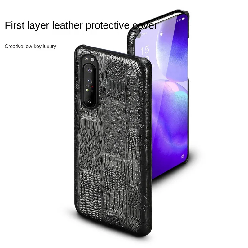 

Genuine Leather for Sony Xperia XZ2 XZ1Xperia 5 XZ4 Compa Crocodile back half bag For Sony XA XZ2 Premium XA2 ultra Z5 PLUS