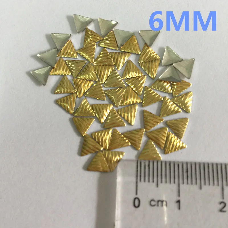 6mm Gold/Silver Hot Fix Studs Aluminium Triangles Spire Shape Iron On Nailheads Hotfix Punk Rock DIY Rhinestuds Hand Accessories | Дом и сад