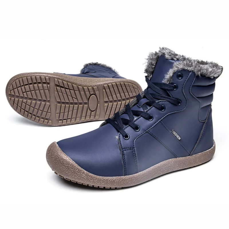 2019 г. Новые мужские ботинки Удобная мужская обувь плюшевые теплые зимние для
