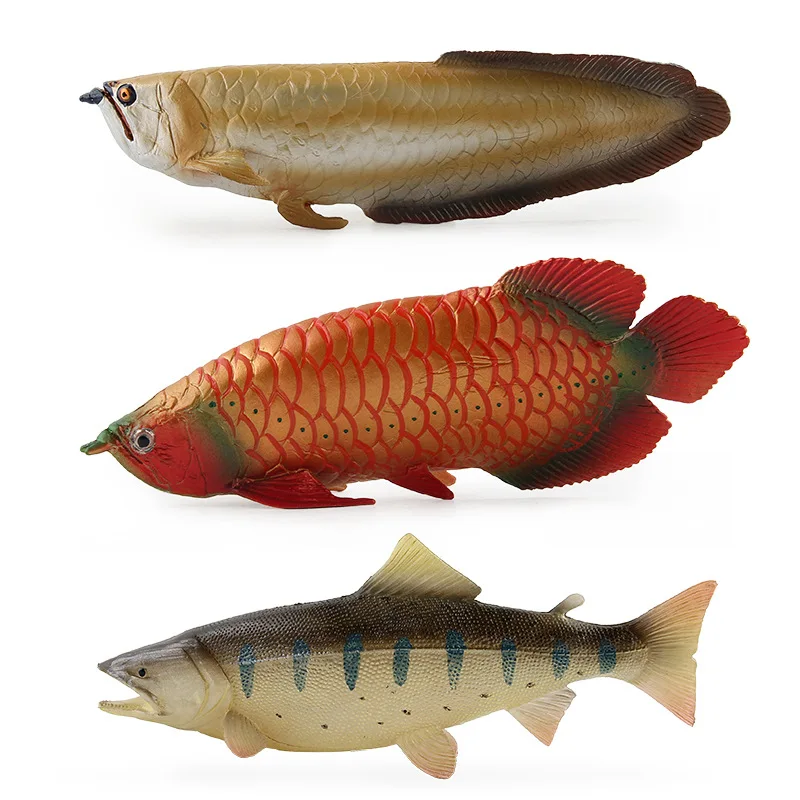 Имитация Arowana дракон рыба океан животные модель лосося кукла украшение для дома
