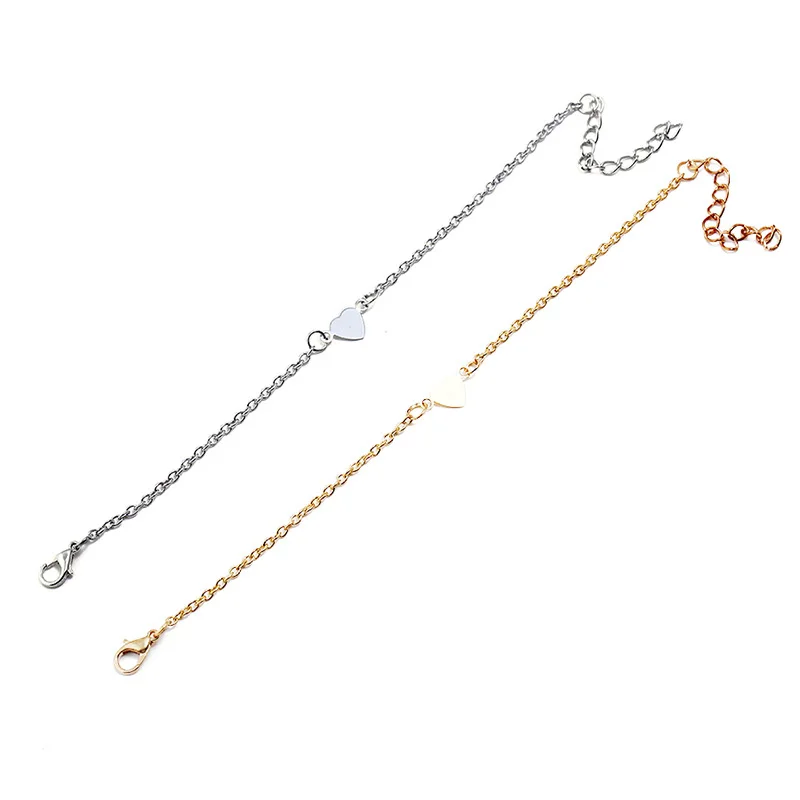 Позолоченный/посеребренный браслет в виде сердца для женщин очаровательный