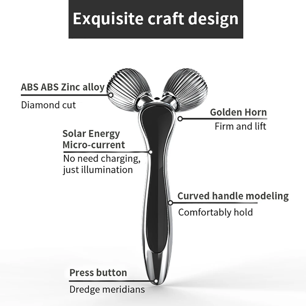 

Facial beauty micro current 3D roller, facial skin care wiper, facial stretcher v-face massager