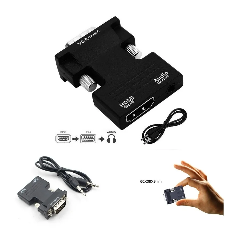 HDMI Женский к VGA Мужской конвертер с аудио адаптером поддержка 1080P выход сигнала +