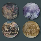 Современная картина Zao Wou-Ki, абстрактная картина маслом, керамическая тарелка, домашняя декоративная тарелка, Круглый Красочный поднос