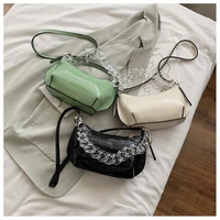 2020 new female handbags crocodile pattern shoulder bags for women bag hand bag fashion leather baguette shape handbag pu bags
