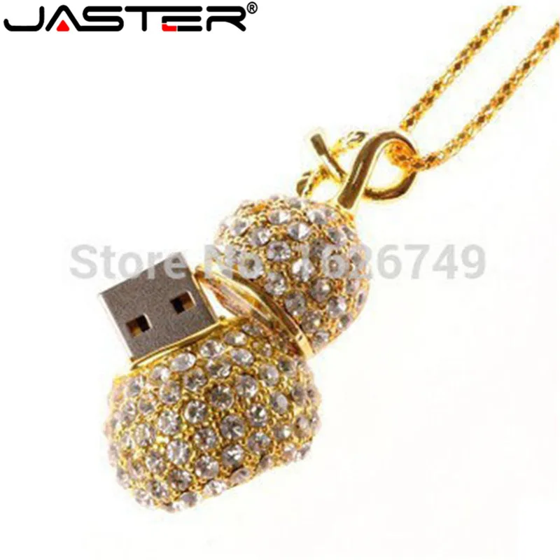 JASTER Прямая продажа кристалл Usb флэш накопитель ожерелье со стразами бижутерия
