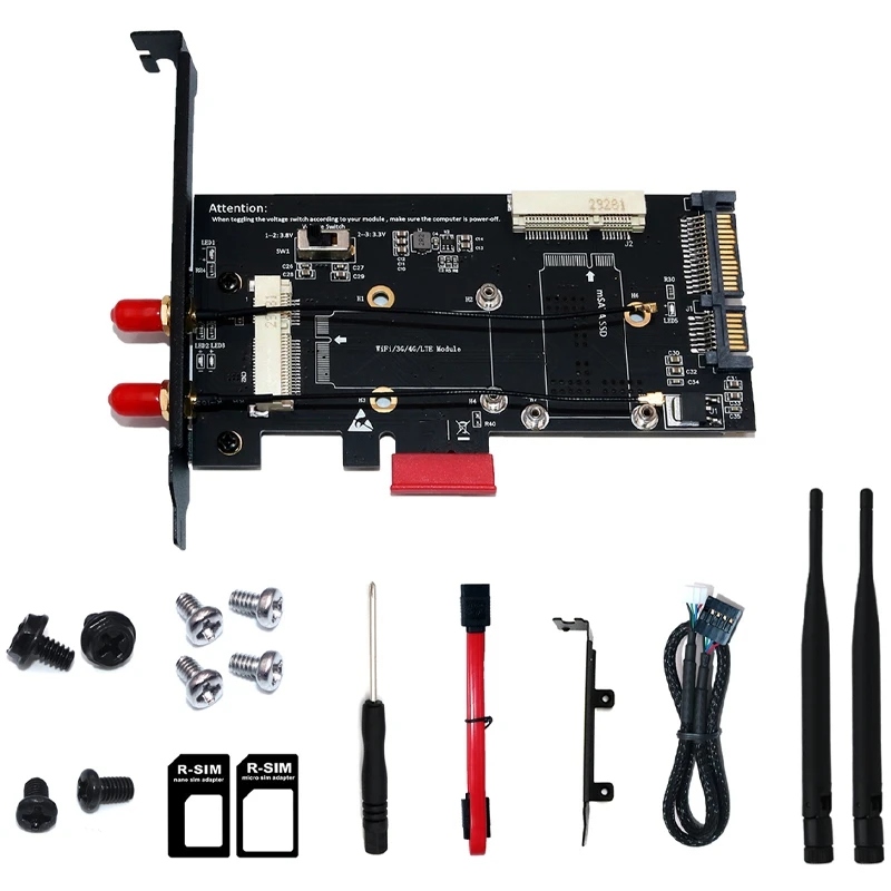 Mini PCI E/ MSATA SSD для E и SATA 2 5 адаптер с слотом sim карты WiFi/ 3G/4G/LTE/ Msata SSD|Платы расширения|