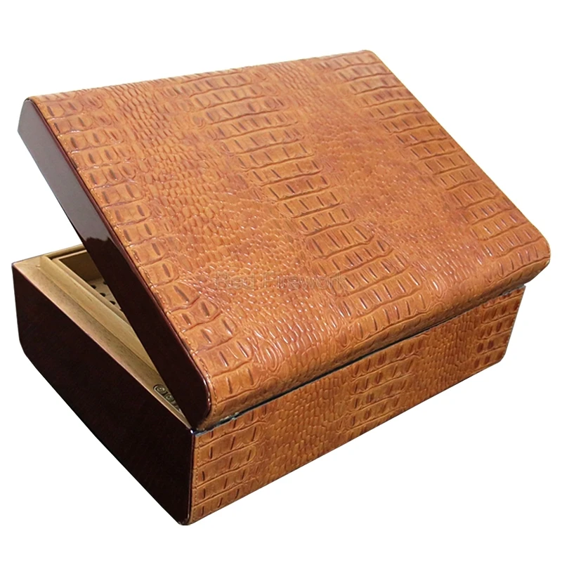 COHIBA Высокое Класс коричневый/черный крокодиловой кожи дерево кедра с подкладкой