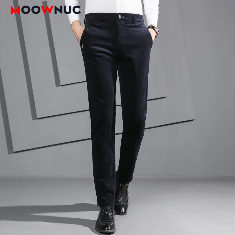 

Men's Trousers Autumn Business Fashion Casual Suits Pants Slim Male MOOWNUC New Straight Long Streetwear Solid Elastic Masculino