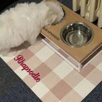 personalize waterproof pu pet mat for dogs or cats accessories feeding pad leather easy wash cute drinking bowls pet placemat
