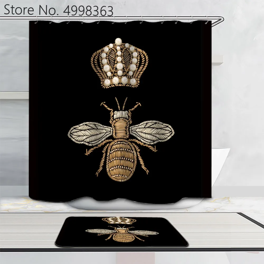 Набор из 4 предметов для ванной комнаты с сотовой королевой занавес крышка