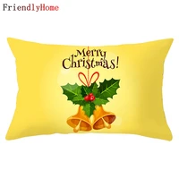 3050cm golden merry christmas bell waist pillow case polyester peachskin home decorative car sofa pillow cover