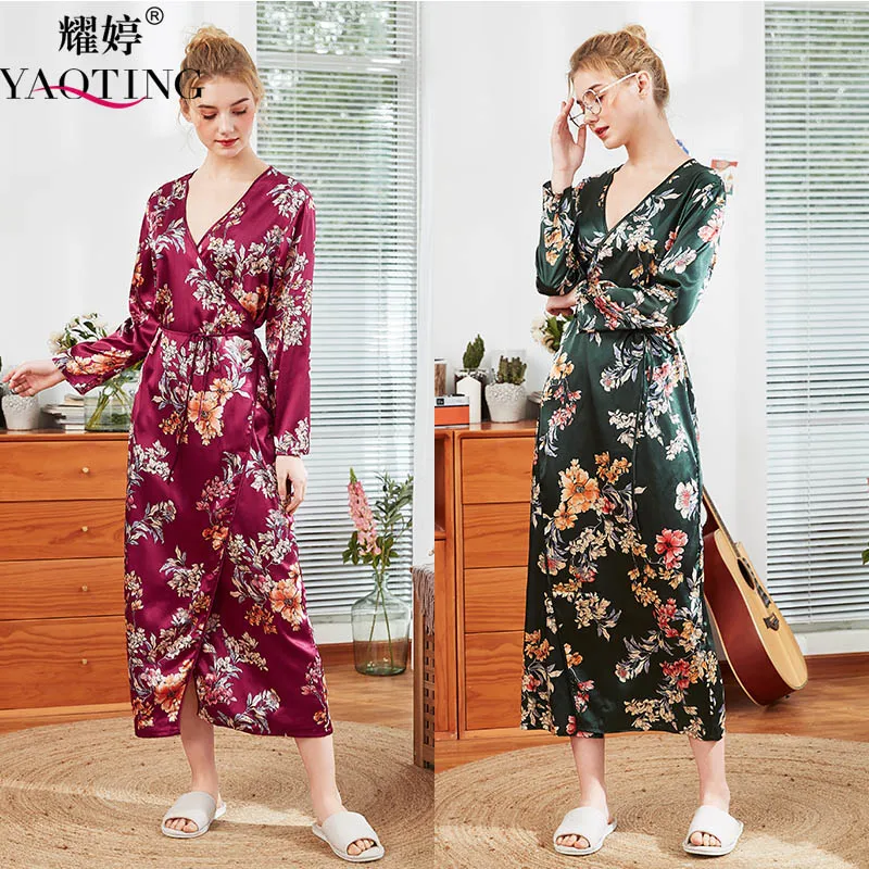 

YAO TING 2019 the new robe fashion bathrobe sleepwear peignoir femme sexy robe dressing gown bridal robes plus size women autumn