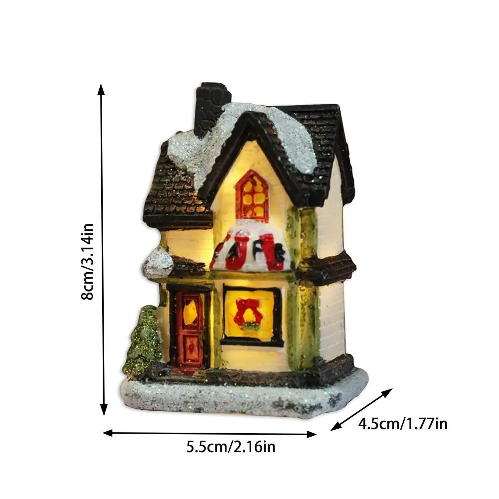

Resin House Shape Christmas Light Luminous Miniature House LED Table Lamp Night Light Christmas Home Party Decor New Year Gift