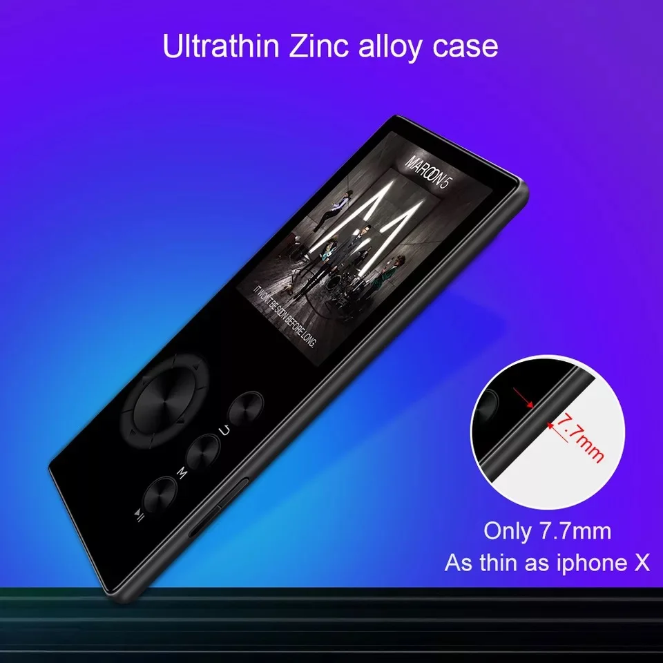 MP3-плеер со встроенным ультра-тонкий динамик Bluetooth 8 Гб 16 HiFi сплав портативный мини