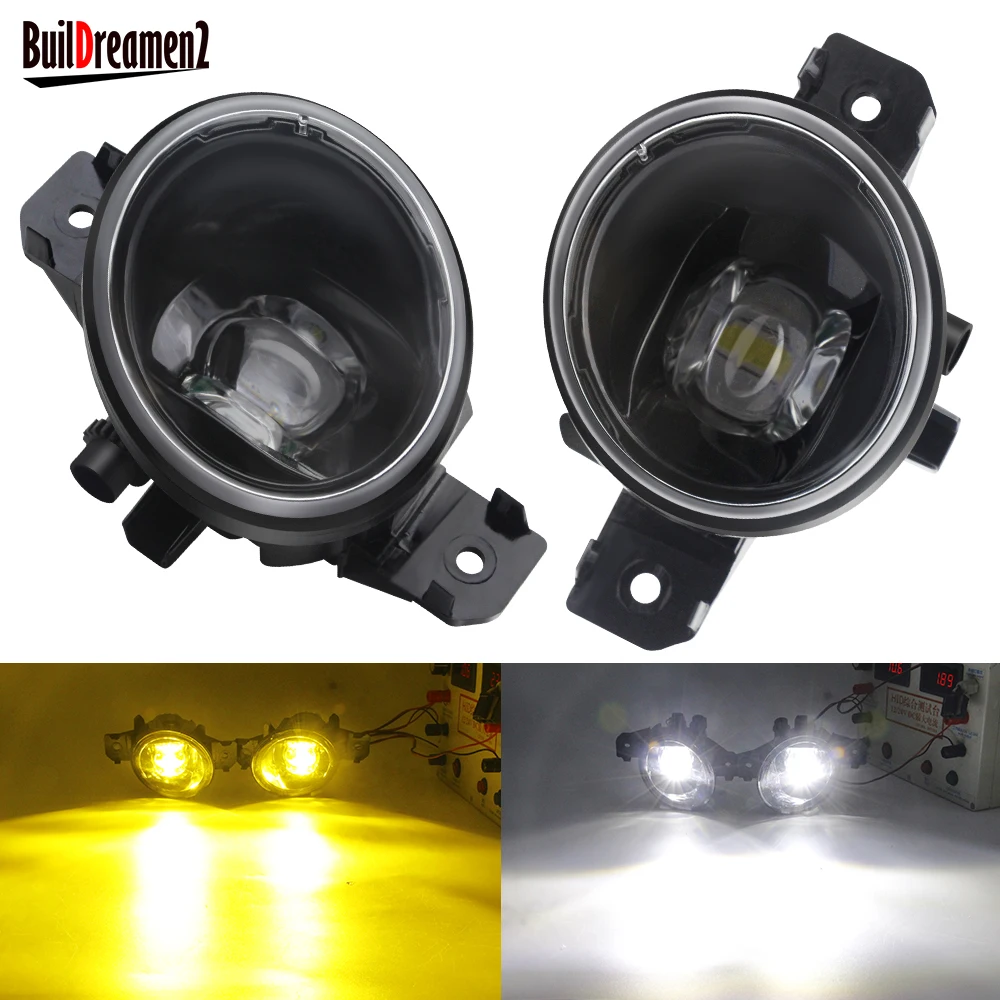 2 Pieces LED Fog Light 30W 8000LM Car Front Fog Lamp White Yellow For Nissan X-Trail Almera Juke Micra Murano NV400 Micra Teana