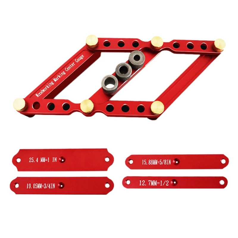 

Doweling Jig self-Centering Drill Guide Wood Panel Puncher Positioning Square Pocket Hole Jig for Woodworking P15F