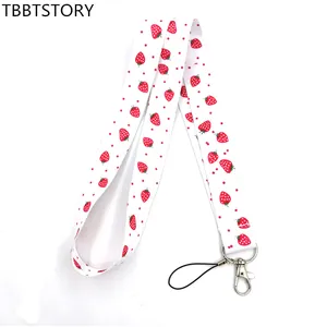 12Pcs Strawberry Lanyard For Keys Mobile Phone Rope Neck Strap Keycord USB ID Card Badge Holder Keyring Webbing Ribbon Keychain 12Pcs Strawberry Lanyard For Keys Mobile Phone Rope Neck Strap Keycord USB ID Card Badge Holder Keyring Webbing Ribbon Keychain