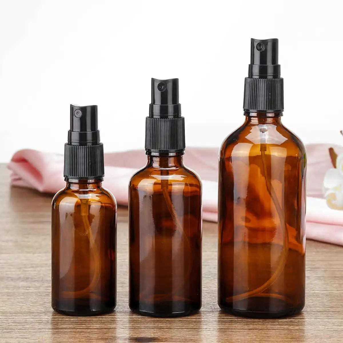 9 шт. Янтарный Стекло пустая бутылочка с распылителем бутылка для парфюмерии