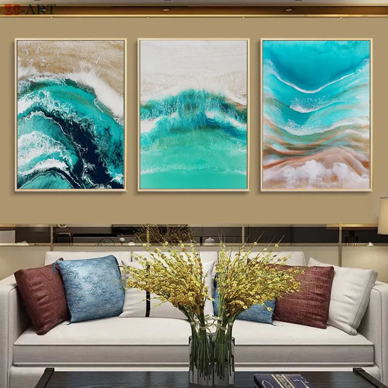 Абстрактная живопись холст картины современного искусства стены Темно-синие