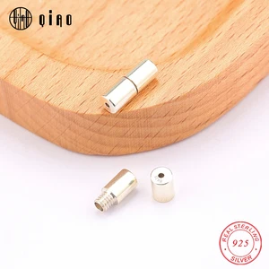 Цельный зажим из серебра 925 пробы с винтовой нитью 5x11 мм, однотонные серебряные коннекторы для ожерелий и браслетов, ювелирные изделия