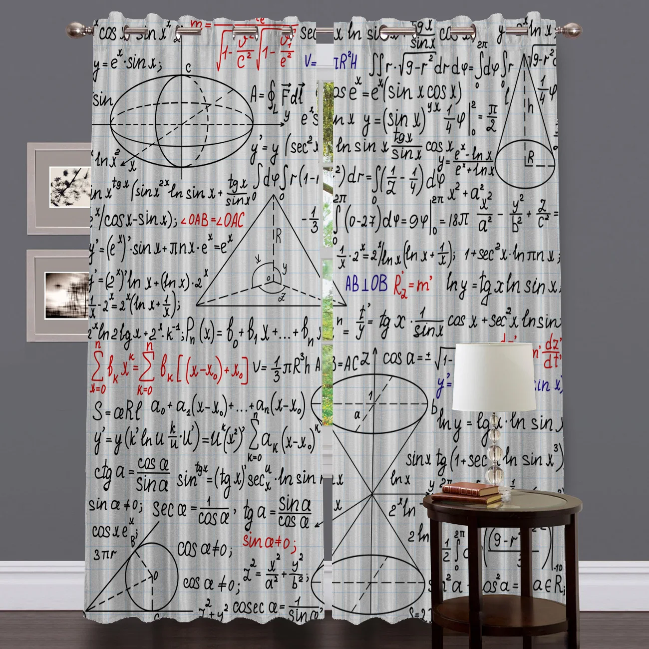 Calculation Formula Mathematics Symbol Curtains Large Window Living Room High Blackout Curtain | Дом и сад
