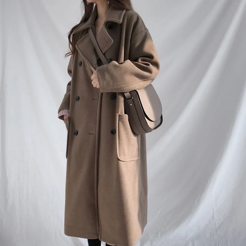 Женское хлопковое пальто с широкой талией повседневные свободные универсальные