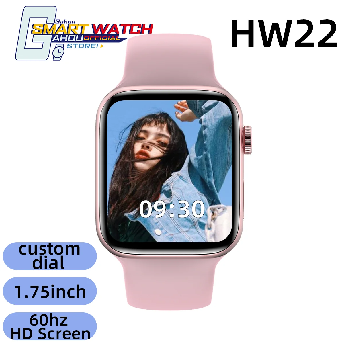 

2020 Smart Watch HW22 Bluetooth Call Custom Dial Full Touch Screen 1.75inch Music Player Heart Rate Blood Oxygen for IOS Xiaomi