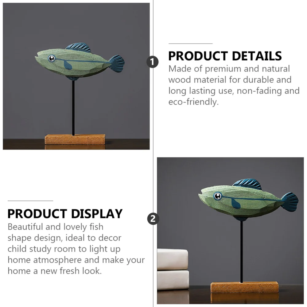 

Lovely Bedroom Adornment Decorations Wooden Fish Crafts Ornament