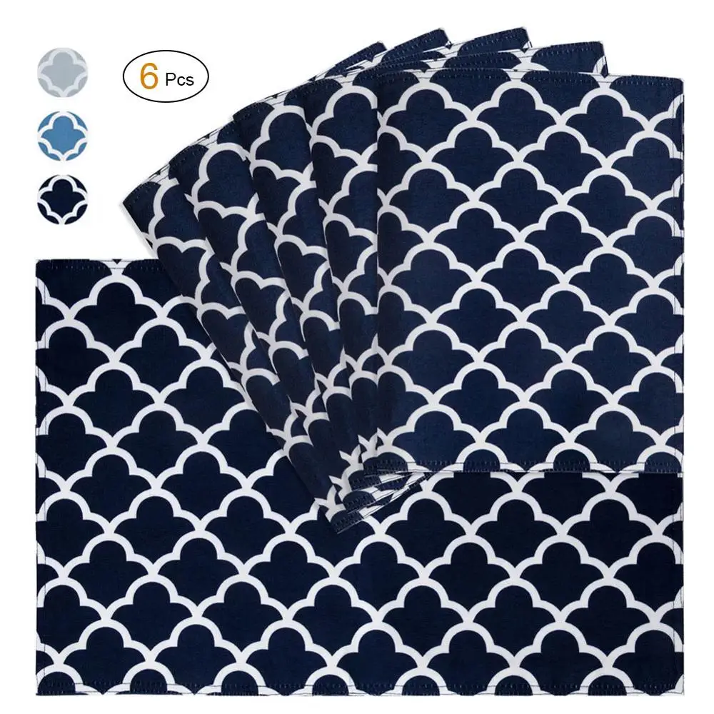 

Placemats Washable Polyester Fabric Place Mats Stain-Resistant Dining Disc Cup Coaster Pad Heat Resistant Cloth Kitchen Tablemat