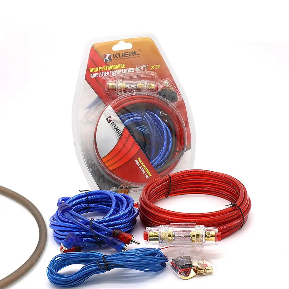 

60A AMP Fuse Holder 8GA Power Cable Subwoofer Speaker Car Audio Speakers Wiring Kits Installation Wires RCA Power Cable Fuse Kit
