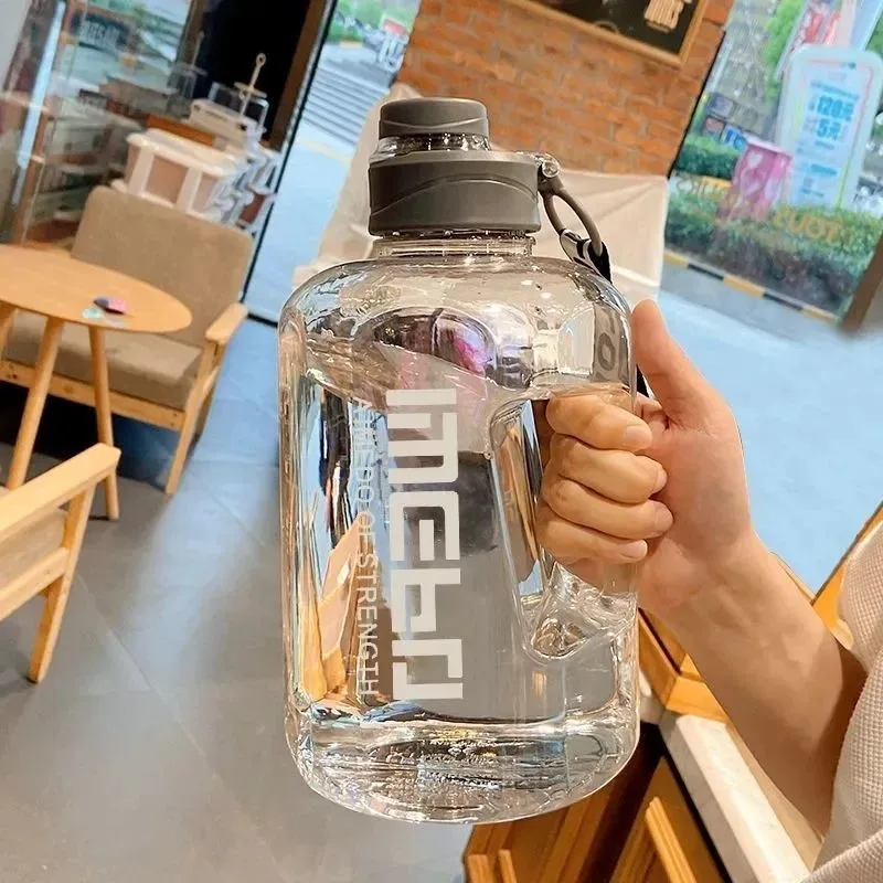 

Creative 2200ML Transparent Water Bottle ins Wind Outdoor Sports Large Capacity Water Bottle Student Fitness Cup With Scale