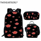 Школьный рюкзак удзумаки для мальчиков и девочек-подростков, ранец с рисунком в виде красных облаков, школьная сумка с принтом коатсуки