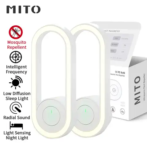 Ультразвуковой репеллент MITO для сна, светильник ка, электроника от москитов, мыши, паук, тараканы, инсектицид, насекомых, борьбы с вредителям...