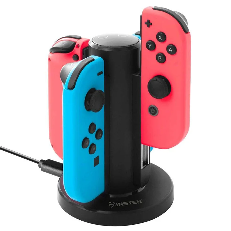 Joy Con зарядное устройство для NS Nintendo Switch USB 4 в 1 зарядная док станция