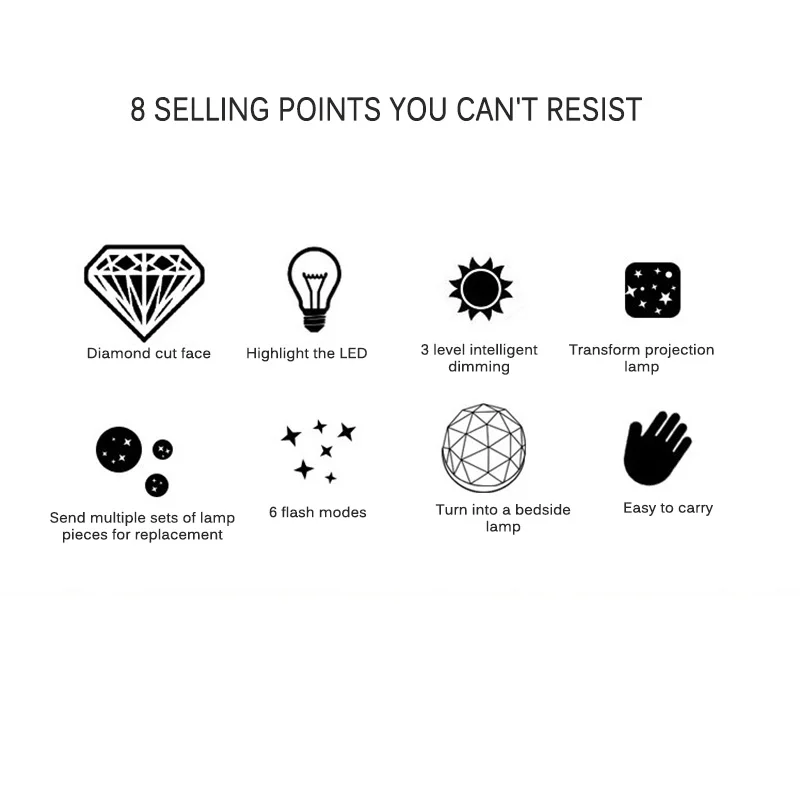 

Portable Night Light Baby Night Light Projector Rotating Moon Projector Lamp Three Brightness Modes Kids Bedside Bedroom